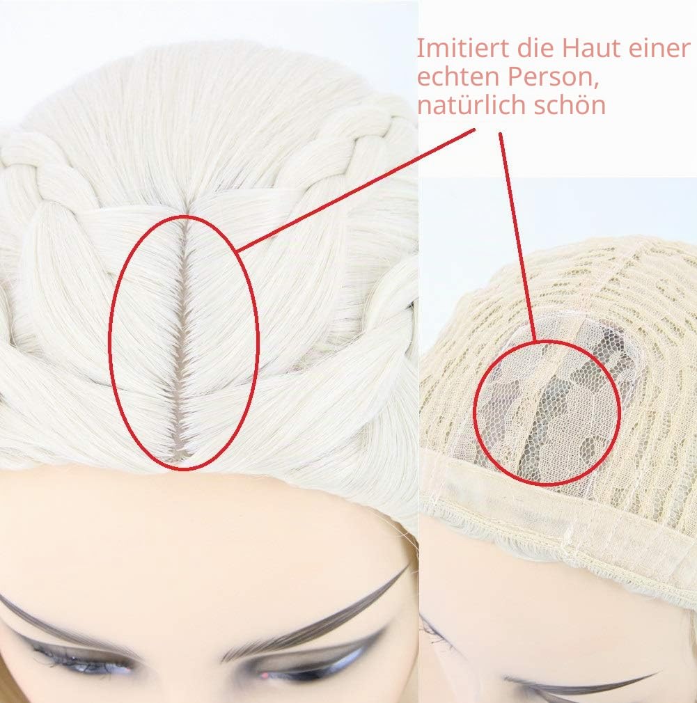 Topcosplay Damen Perücke Blond Perücke Lang Gewellten Lockig für Cosplay Halloween Kostüm
