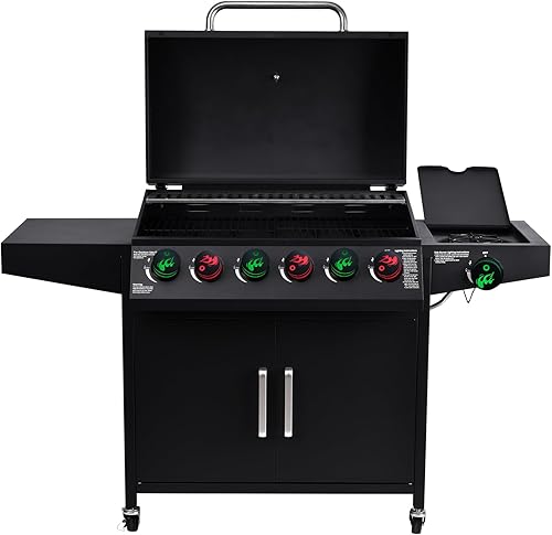 Miniatura 7 de FIREACOKE Perillas de control LED para parrilla, paquete de 4 perillas de repuesto estilo llama para parrillas de gas, se adapta a vástago de