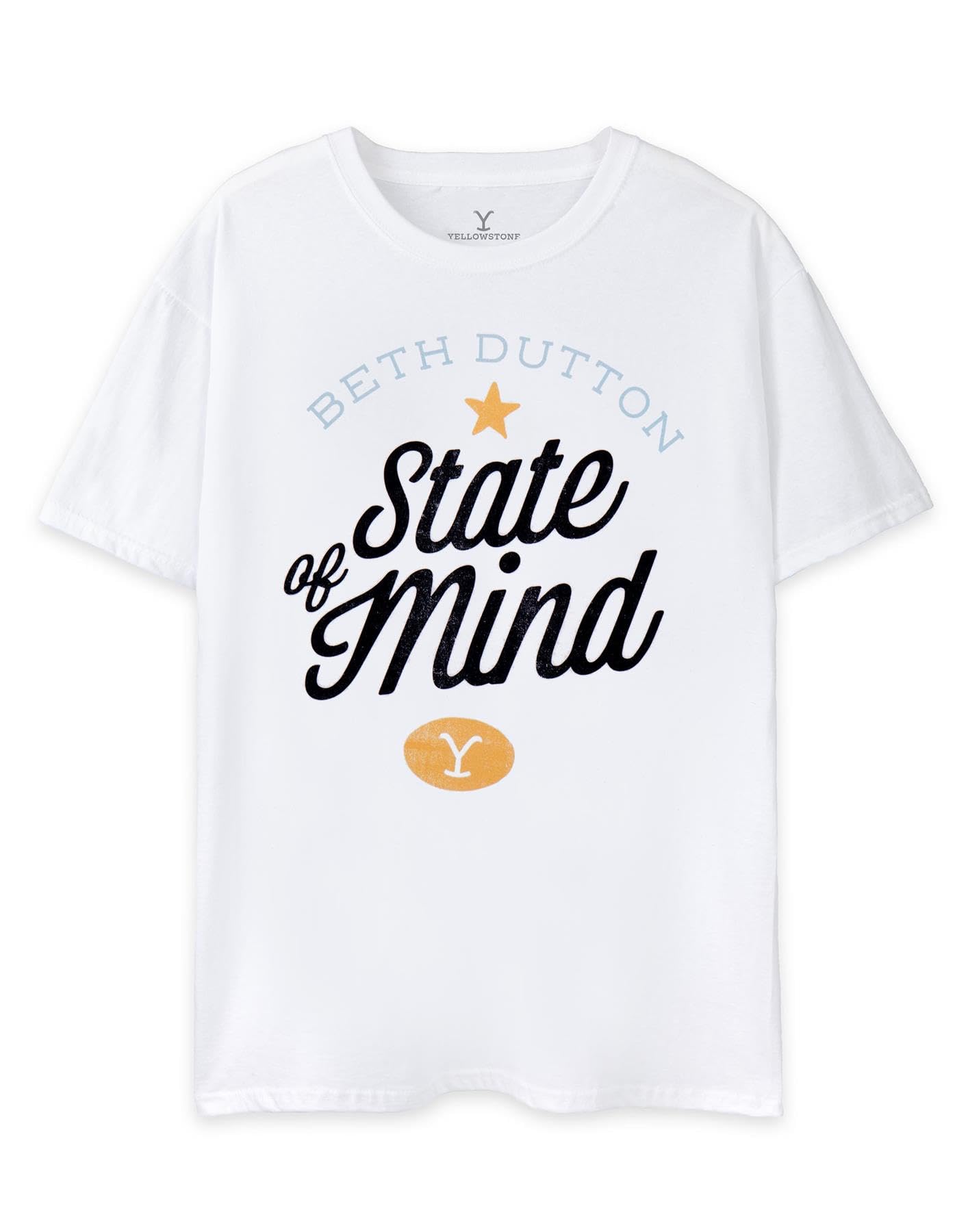 B&Q -  Yellowstone Womens White Beth Dutton State Of Mind Short Sleeved T-Shirt (X-Large)