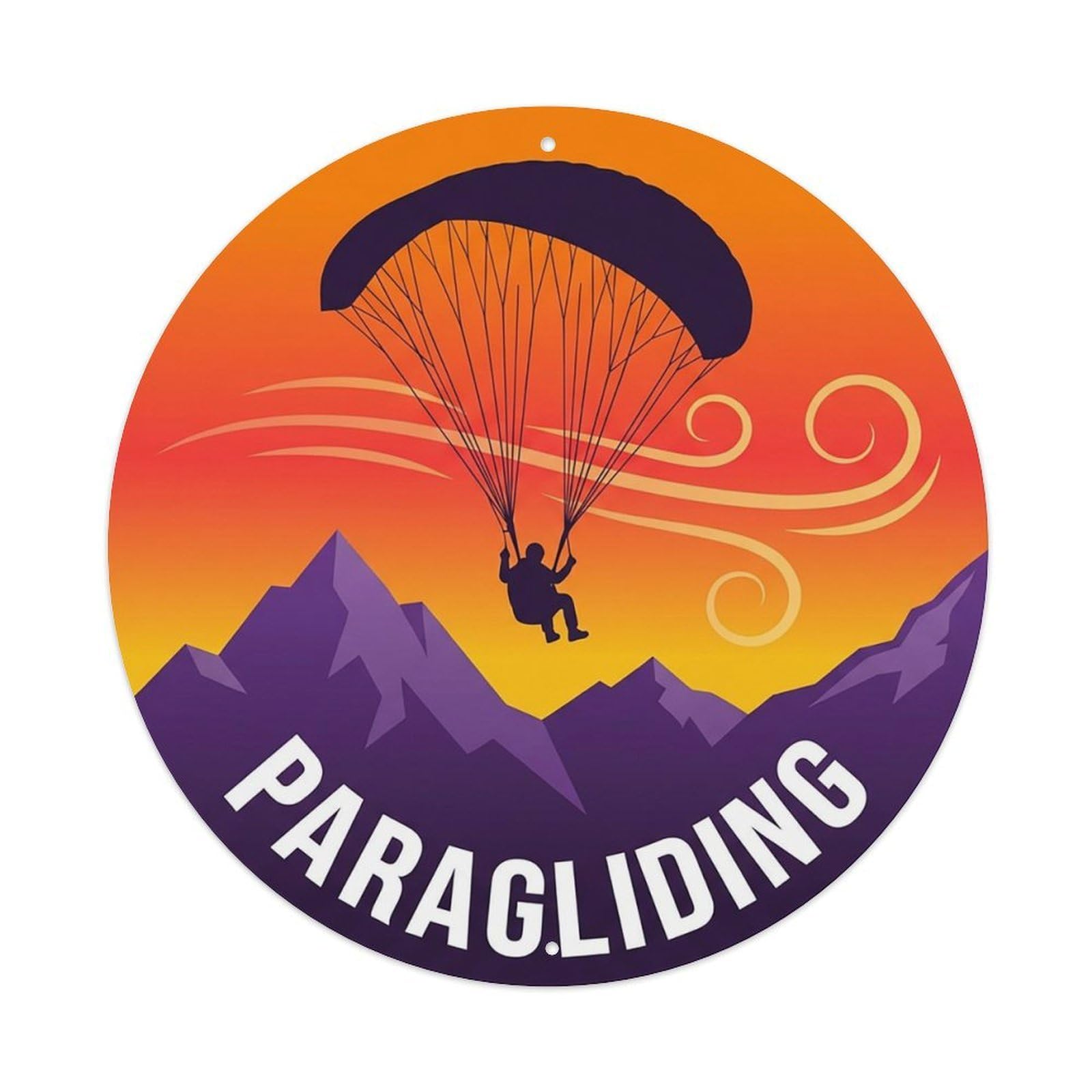 Vintage Paragliding Extreme Sports Vintage Metal Tin Sign Plaque Wall Decor for Cafe, Club Bar, Office, Garden Metal Poster 8x8Inch
