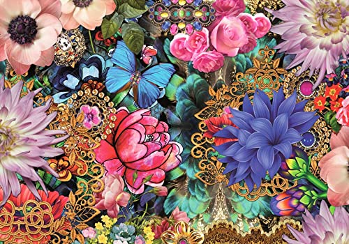 Papier peint floral 3D MFWFM ne se decolle pas pour arriere-plan TV - 3