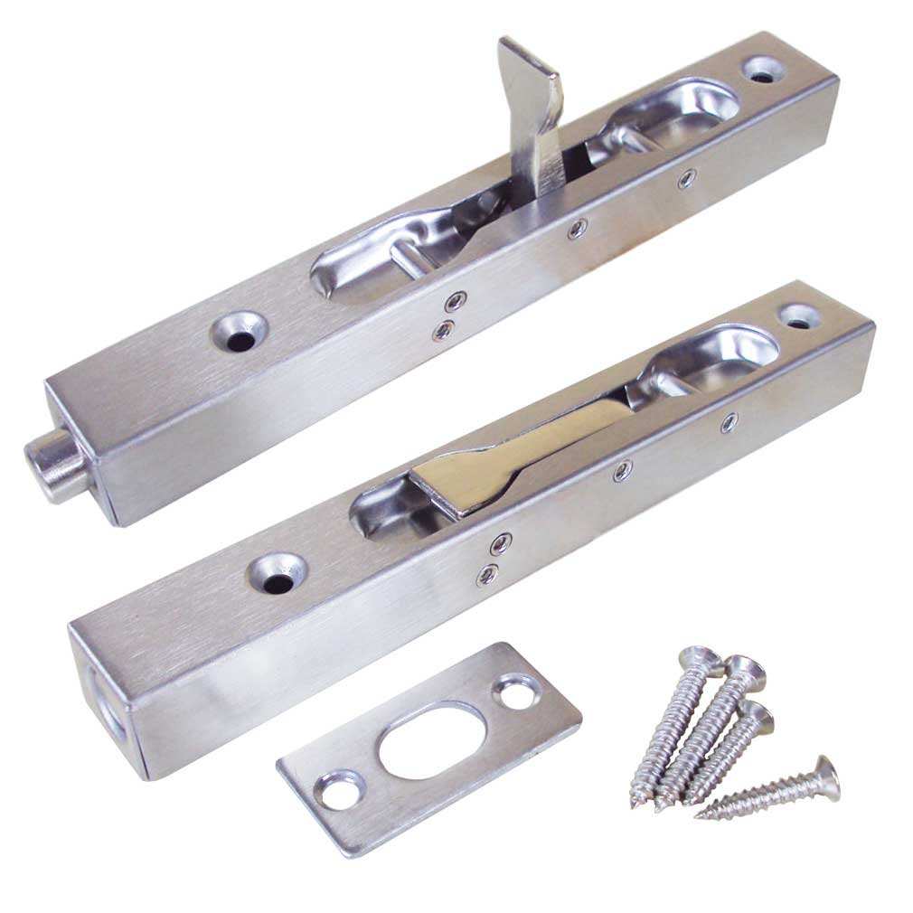 2 Pack 6 Inch (150MM) 304 Stainless Steel Security Door Fireproof Composite Door Guard Bolt Latch Slide Bolt Lock