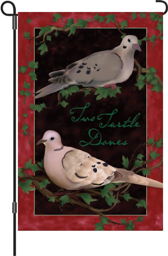 Premier 51271 Garden Illuminated Flag, Two Turtle Doves, 12 by 18-Inch
