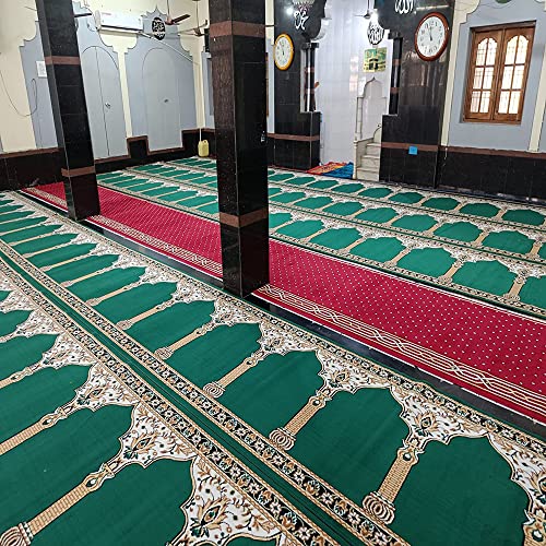 Image of Sifa Carpet Hand Washable Zanamaz Prayer Carpet for Masjid(Mosque) - 4x15 Feet Maroon Color