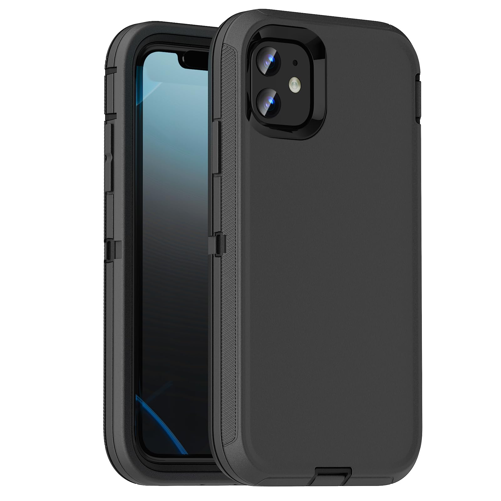 Dikes Heavy Duty Case for iPhone 11, 3-Layer Protection Drop Protective Shockproof Screen Dust Protection Full Body Protection Wireless Charging Tough