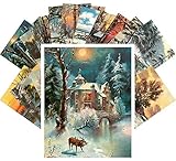 Vintage PostCards 24 pcs Winter Rural Life Christmas Landscapes Vintage Art