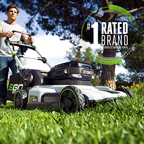 Image of EGO Power+ LM2142SP 21-Inch 56-Volt Lithium-Ion Cordless Electric Dual-Port Walk Behind Self propelled Lawn Mower With Two 5.0 Ah Batteries & Charger Included, Black