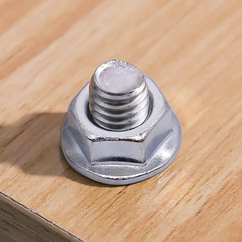 Miniatura 2 de Glvaner - Tuercas hexagonales de brida dentada M10-0.059 in, acero al carbono, acabado chapado en zinc, tuercas hexagonales con cabezal de arandela