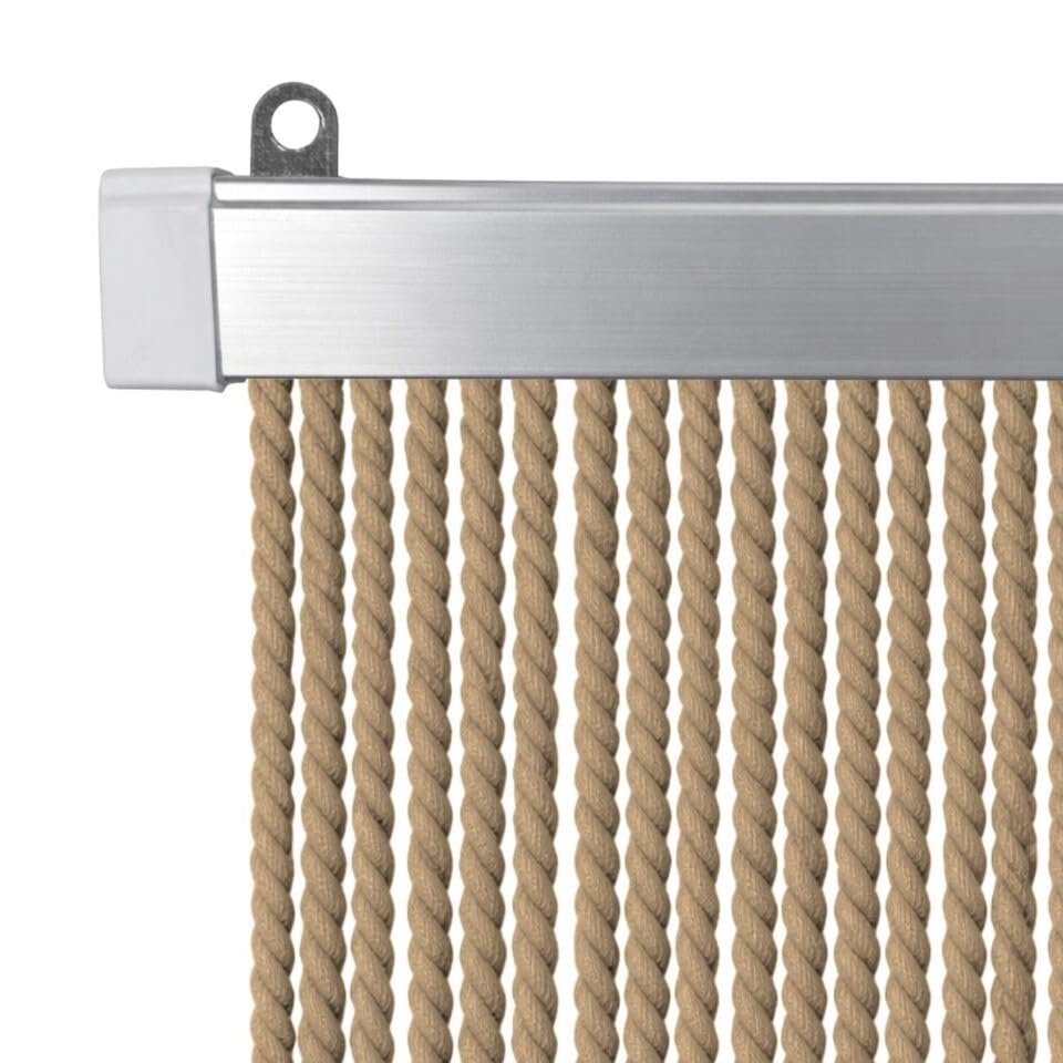 Rideau à cordons 90x220 cm anti-moustique élégant pour votre porte de balcon
