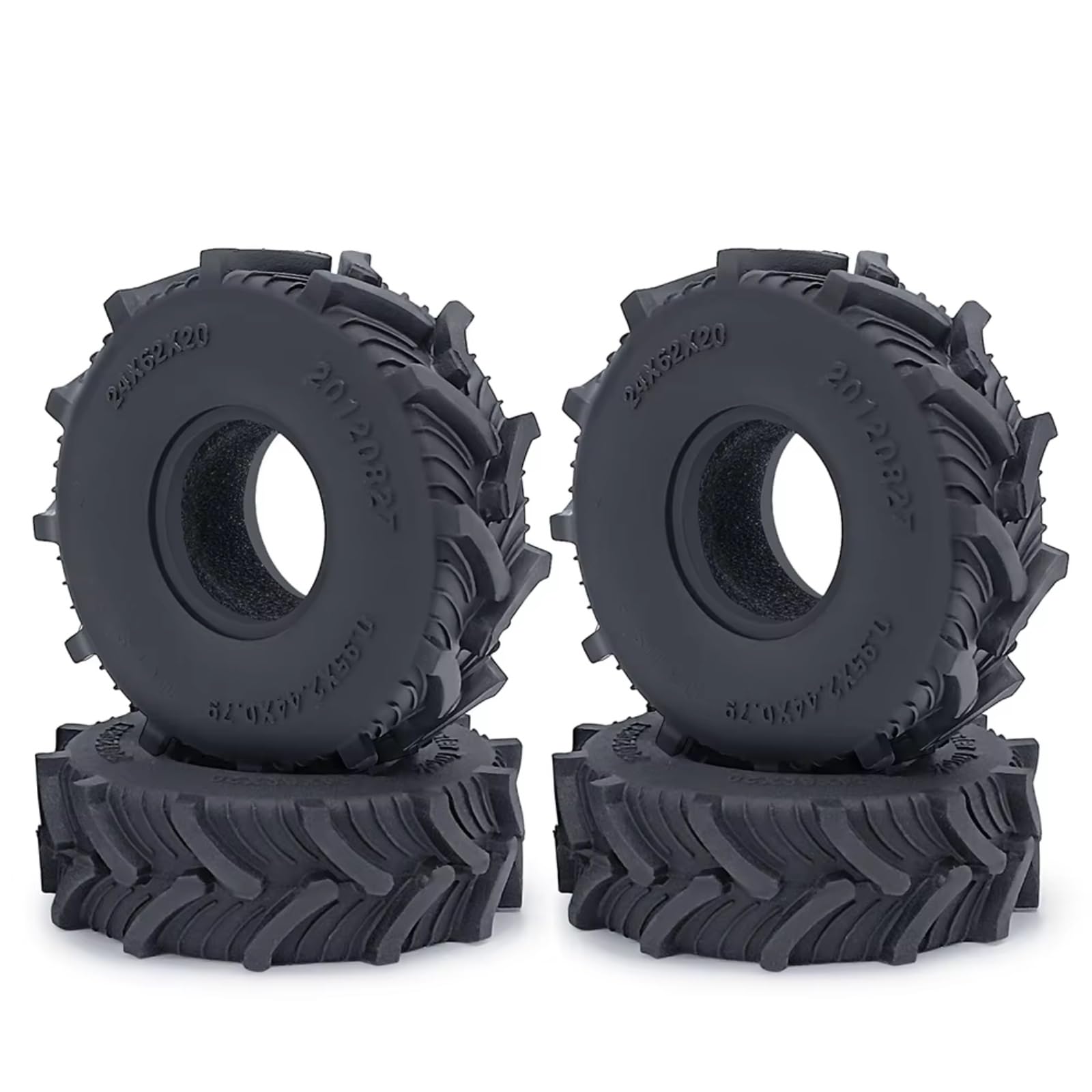 Neumáticos Coche RC para Axial para SCX24 1/24 para TRX-4M 1/18 4 Neumáticos Todoterreno 1 Pulgada 54/62 Mm para Barro Piezas De Mejora para Coche RC Crawler(4Pcs 62mm)