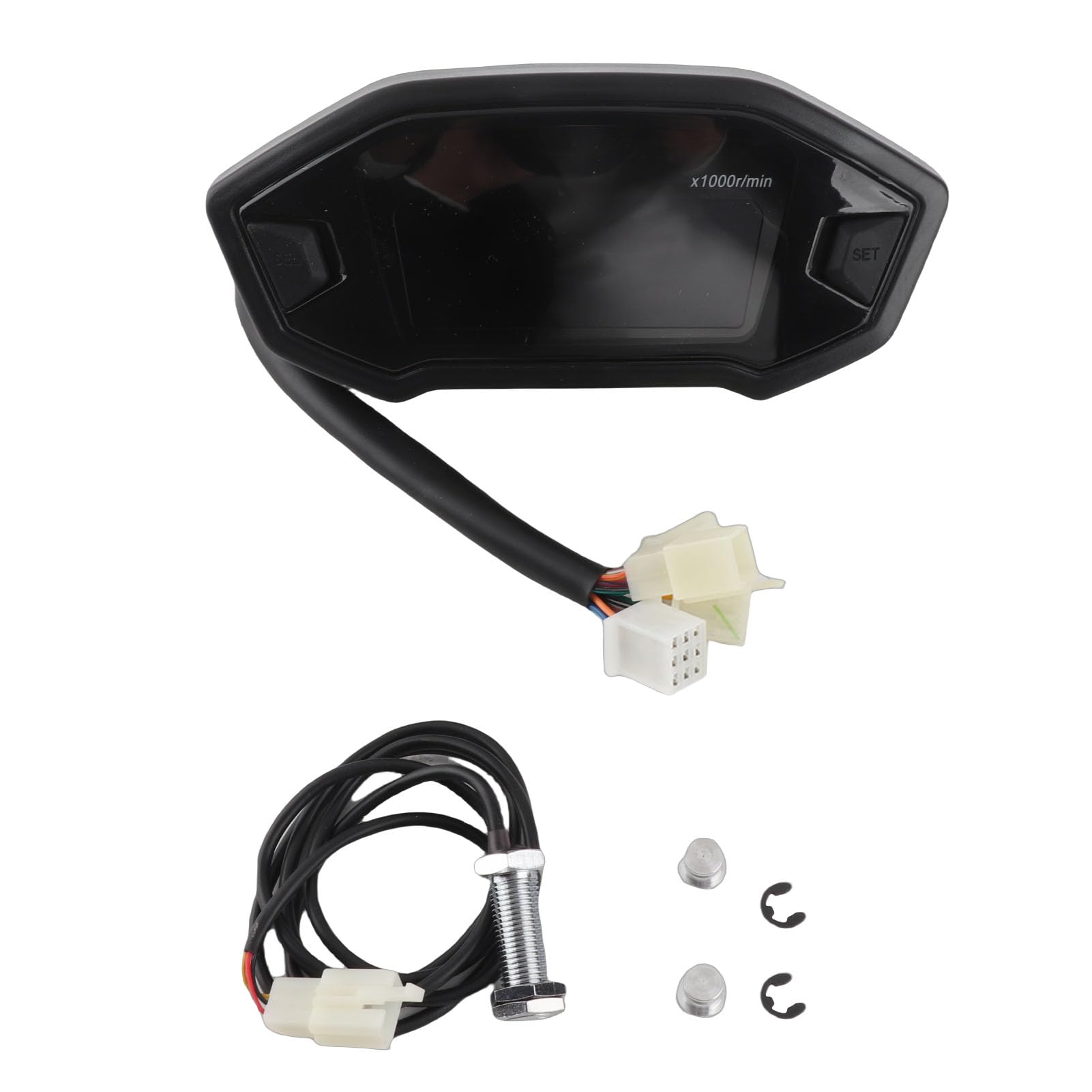 Tbest Velocímetro para Motocicleta, Tacómetro Digital de 8-12V (With