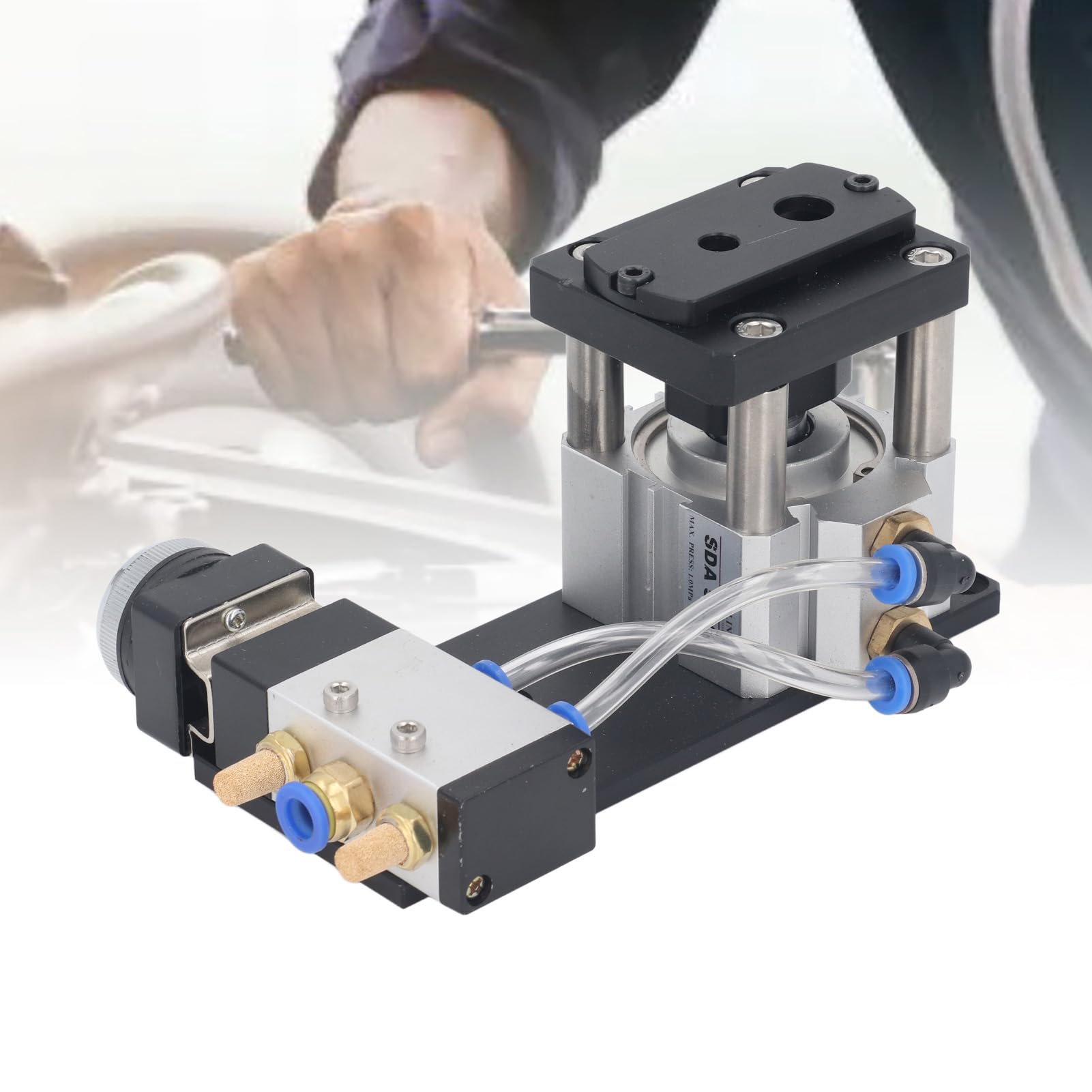 Punzonatrice a 2 fori, Perforatrice pneumatica per bordare i bordi, Attrezzo per punzonatura ad aria, Lega di alluminio, Apertura da 8 mm a 12 mm, per fai da te, Progetti