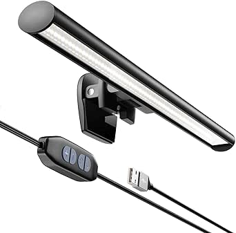 CATPOWER Portable Laptop Monitor Light Bar, USB Connection, e-Reading LED Task Lamp with 3 Color Temperature Settings and Brightness Adjustment