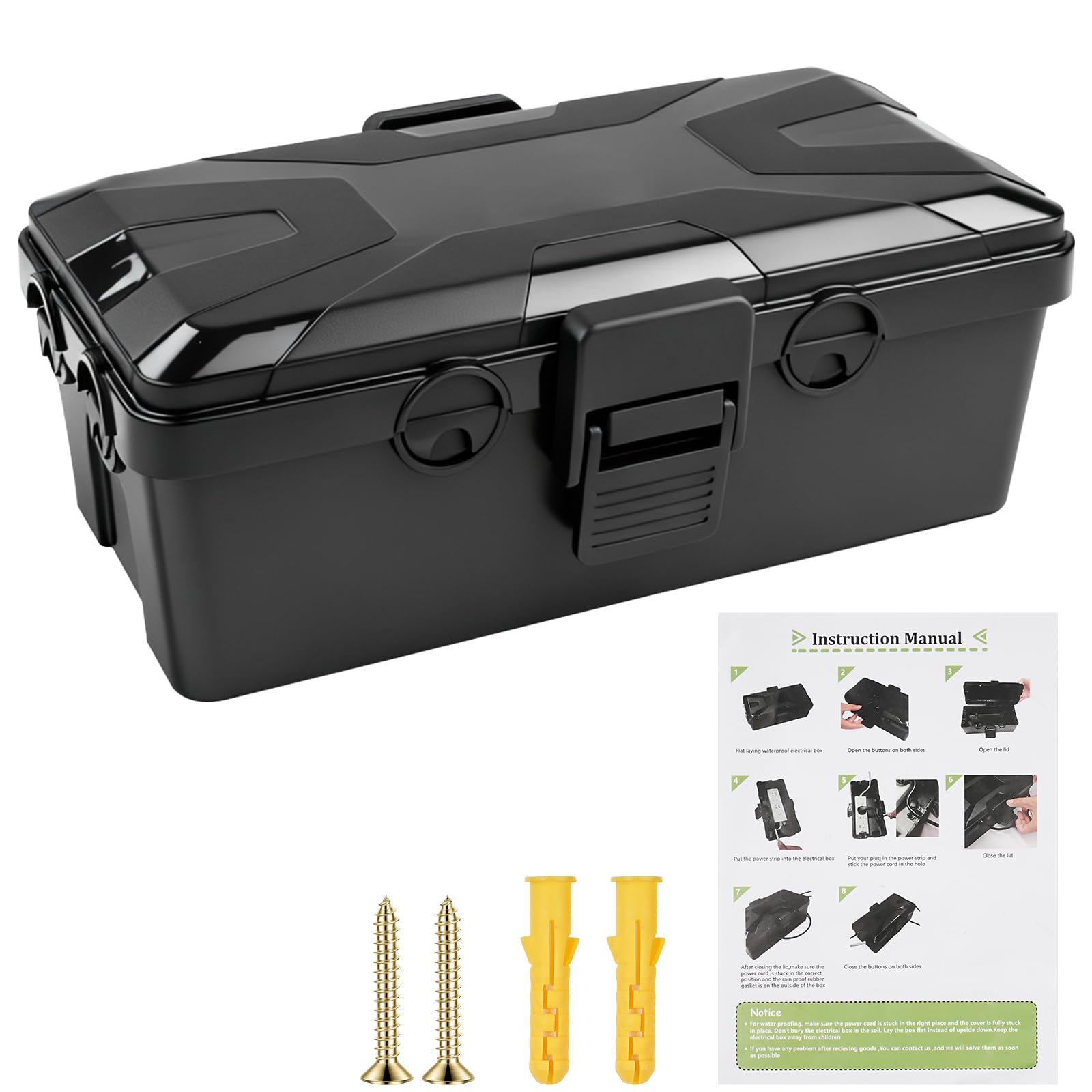 Kabelbox Wasserdicht, IP54 Außensteckdose Wasserdicht Verteilerdose Außen Wasserdicht 6 Kabeleingänge Ausgänge Wetterfeste Verlängerungskabel Abdeckungen Wasserdichte Kabelbox Schwarz 26.1x 15x 9.4cm