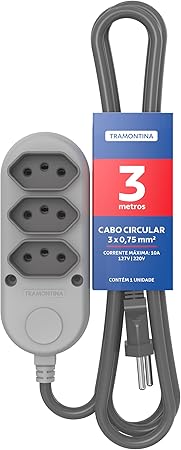Tramontina Extensão Múltipla 3 Tomadas 2P+T 10 A 250 V 3 m Menor preço em Tramontina Extensão Múltipla 3 Tomadas 2P+T 10 A 250 V 3 m