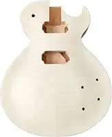 Corpo de guitarra inacabado conjunto de corpo de guitarra elétrica em mogno AAA Flame Maple Top Set-Neck H-H Pickups
