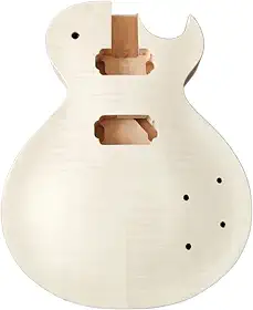 Corpo de guitarra inacabado conjunto de corpo de guitarra elétrica em mogno AAA Flame Maple Top Set-Neck H-H Pickups