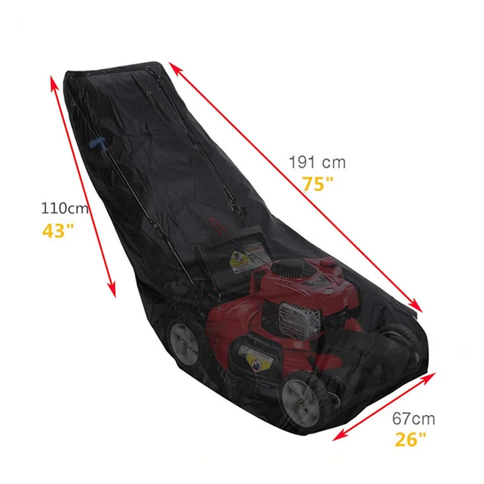 Pokrowiec na kosiarkę z tkaniny Oxford 210D | Czarny 210D Oxford 191x110x67cm Pokrowiec na kosiarkę i odśnieżarkę: Pokrowiec na meble ogrodowe