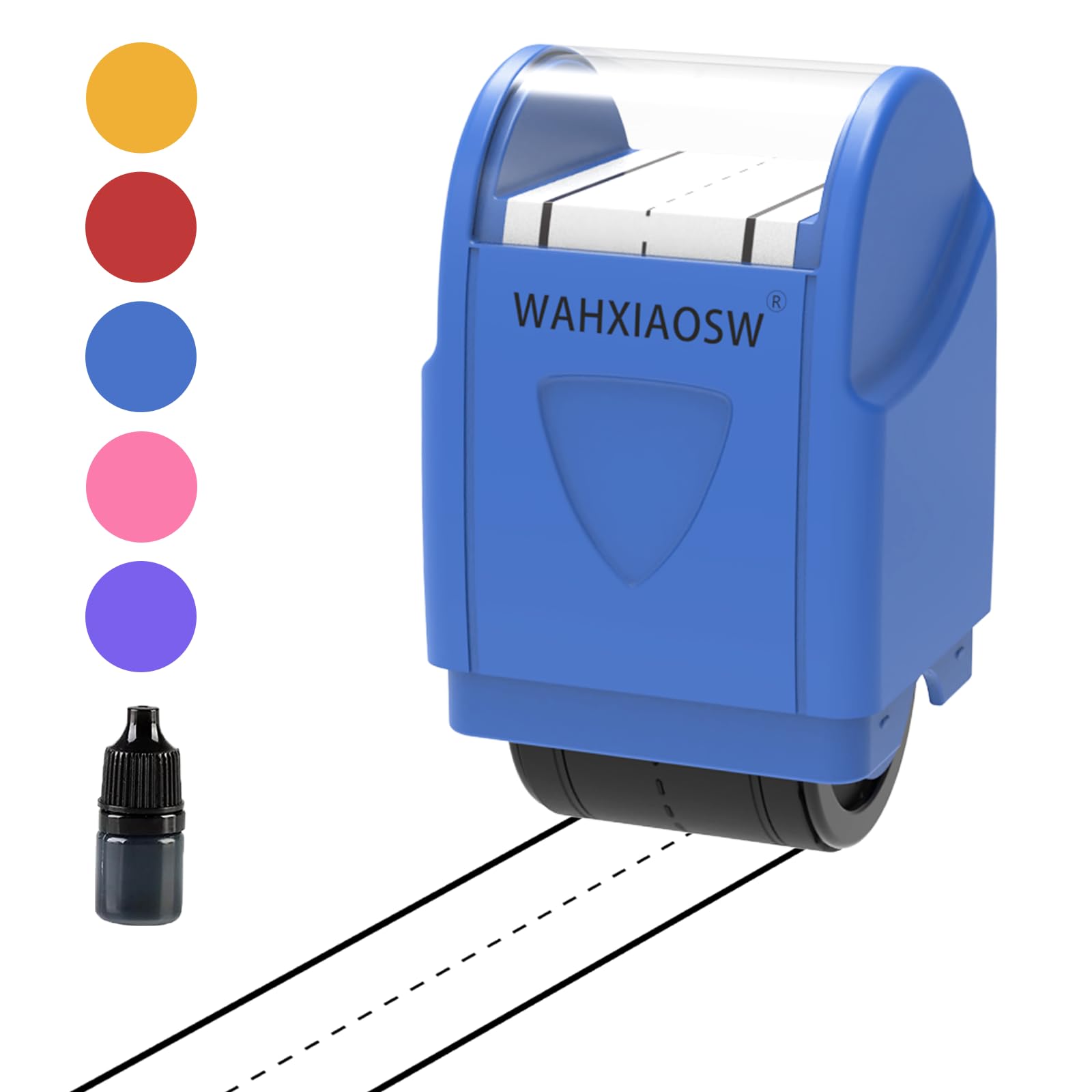 Handwriting Lines Stamp Roller Self-Inking Line Rolling Stamps Handwriting Practice Tool for Teachers Kids Kindergarten … (Blue)