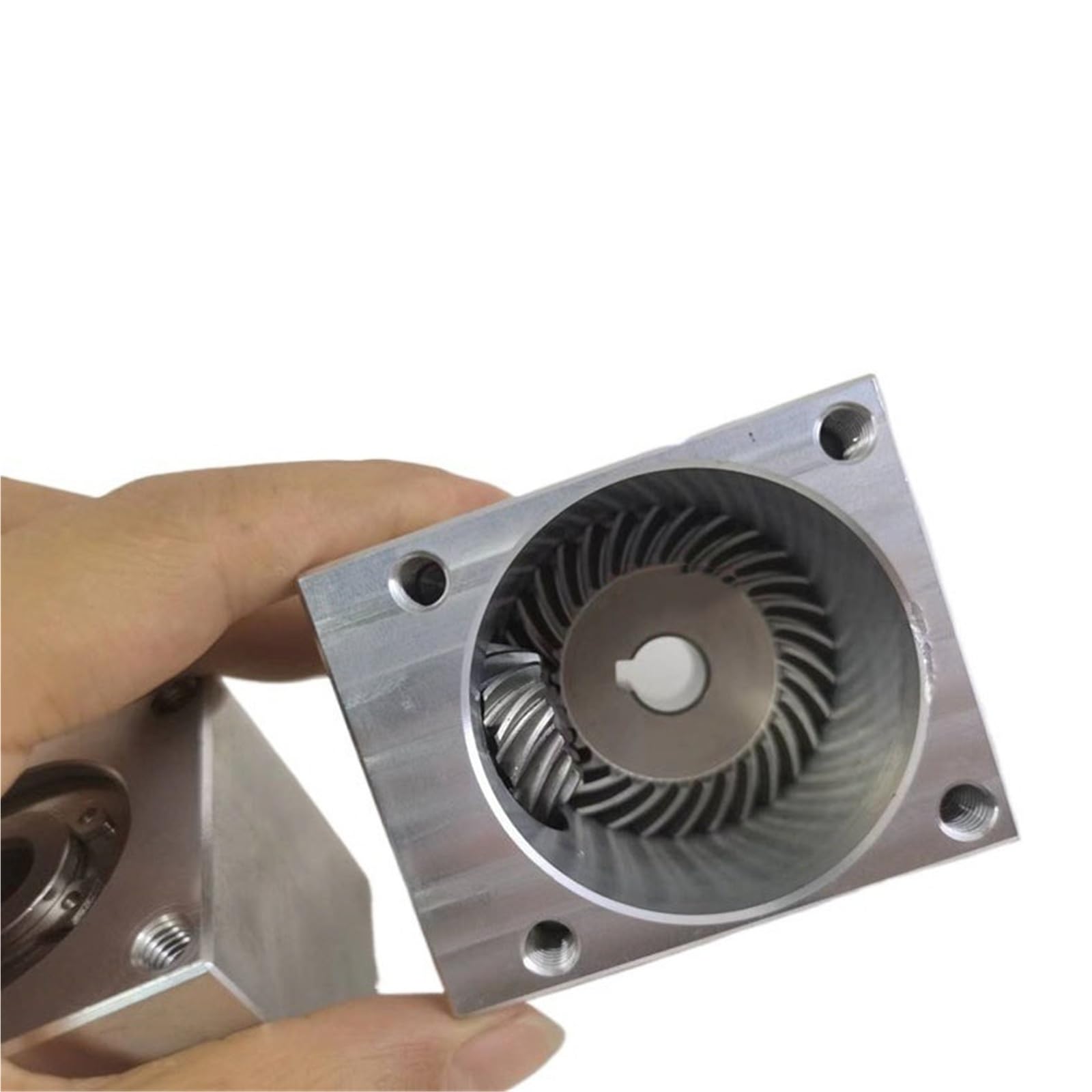 Reductor de engranajes de dirección en ángulo， Caja de engranajes de ángulo recto 1:2, engranajes cónicos espirales de 30 dientes/15 dientes, orificios for chaveteros de 8 mm/10 mm, paquete de 2