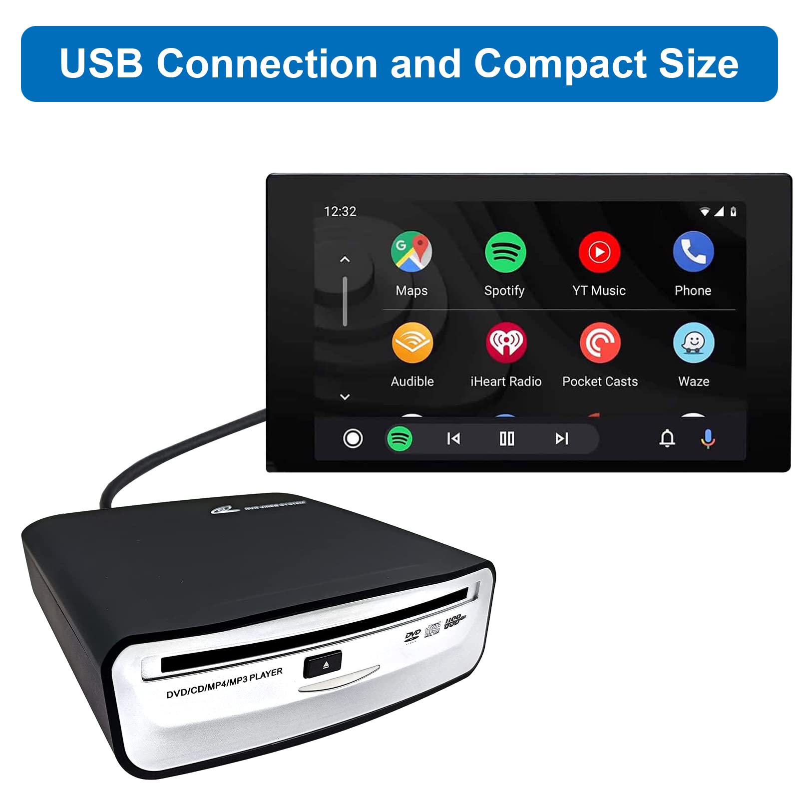 Amazon.co.jp: USB外付けカーCDプレーヤー Androidカーステレオ