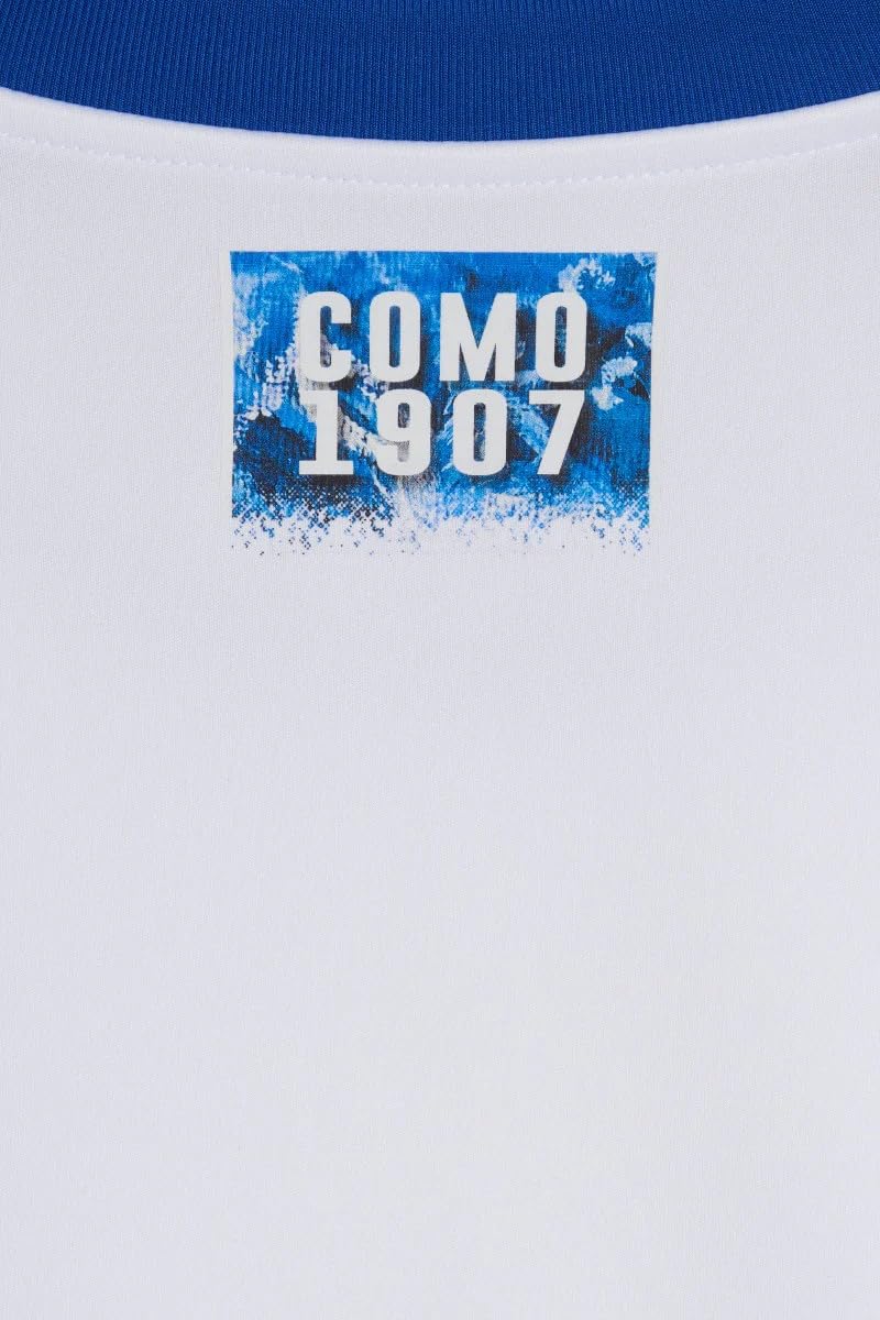 COMO 1907 Maglia Calcio Ufficiale Away 2024/2025 Uomo. T-Shirt Serie A Bianca Trasferta. Jersey Replica con Tecnologia Aeroready e Stampa Lago di Como XXXL
