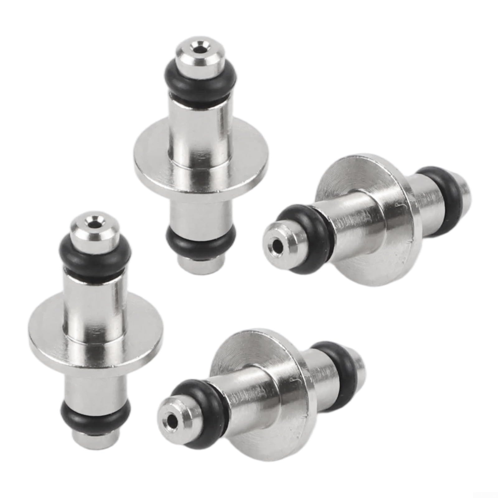 Nexbrill Scuba Diving High Pressure T End Air Spool with O-Ring for SPG Swivel, Leak-Proof Valve Core for Gauge Hoses, Nickel-Plated Brass, 18mm(4PCS)