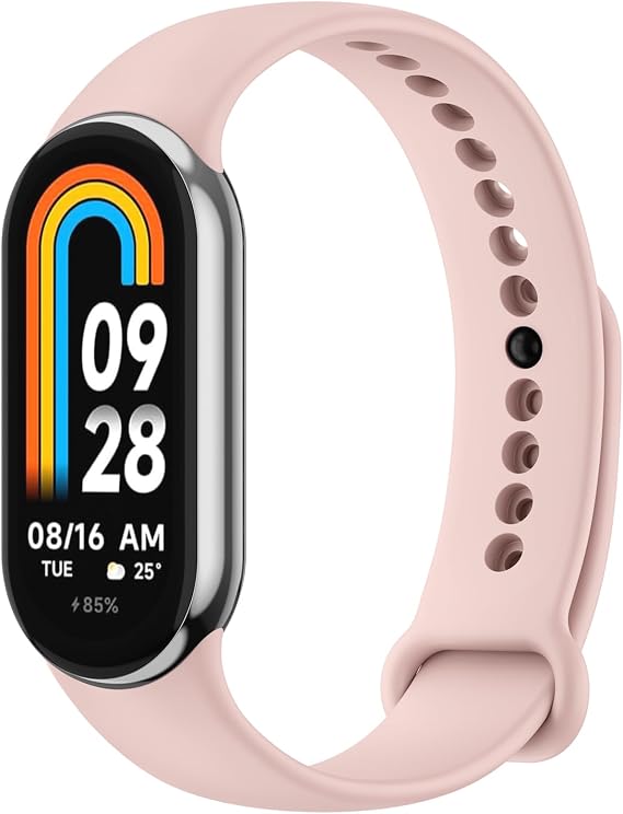 Zoye 8 Pack Straps Compatible with Xiaomi Mi Band 9/Mi Band 8, Colorful Silicone Strap Replacement for Xiaomi Smart Band 9/Smart Band 8 (Pack D)