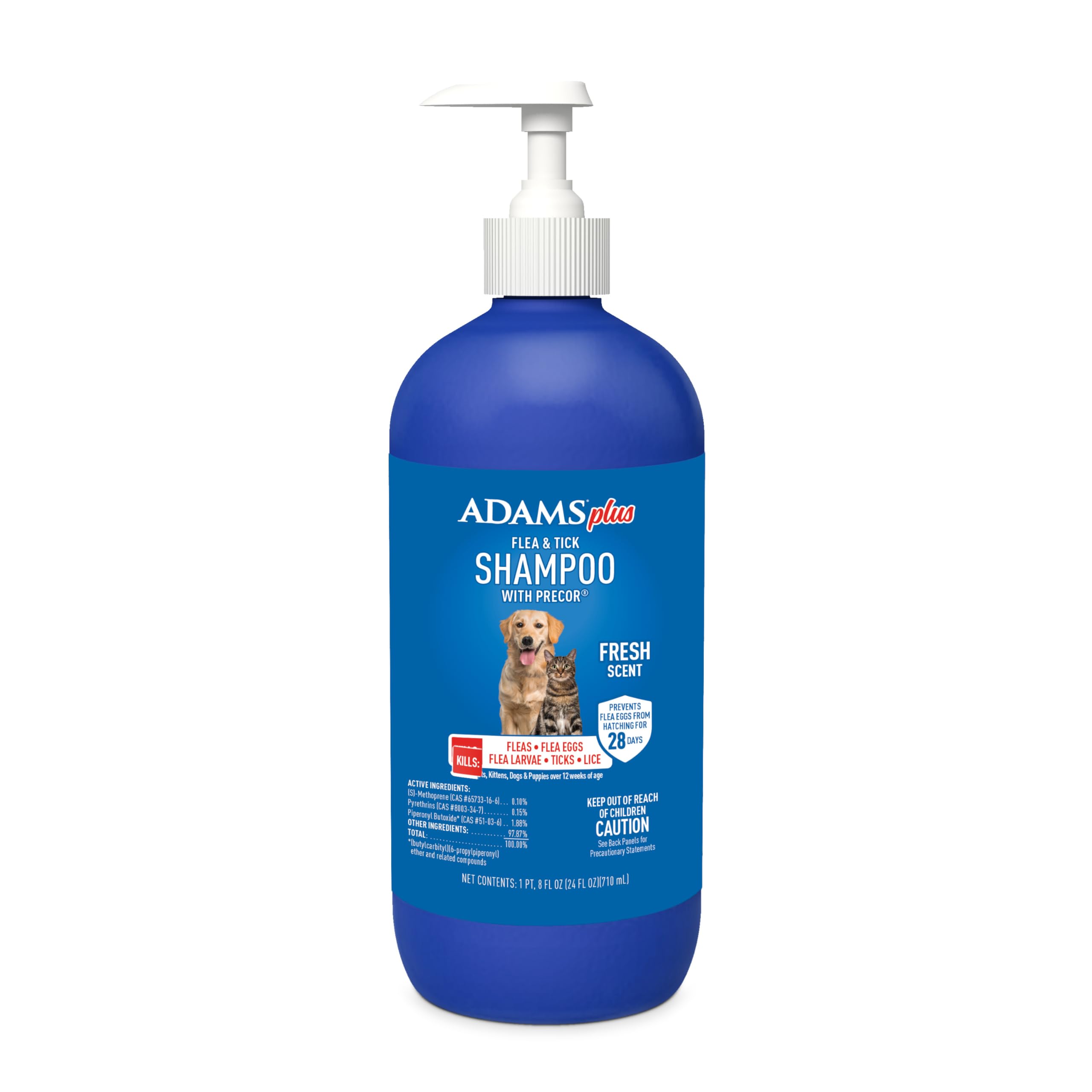 ADAMS Plus Flea & Tick Shampoo with Precor for Dogs, Cats, Puppies & Kittens