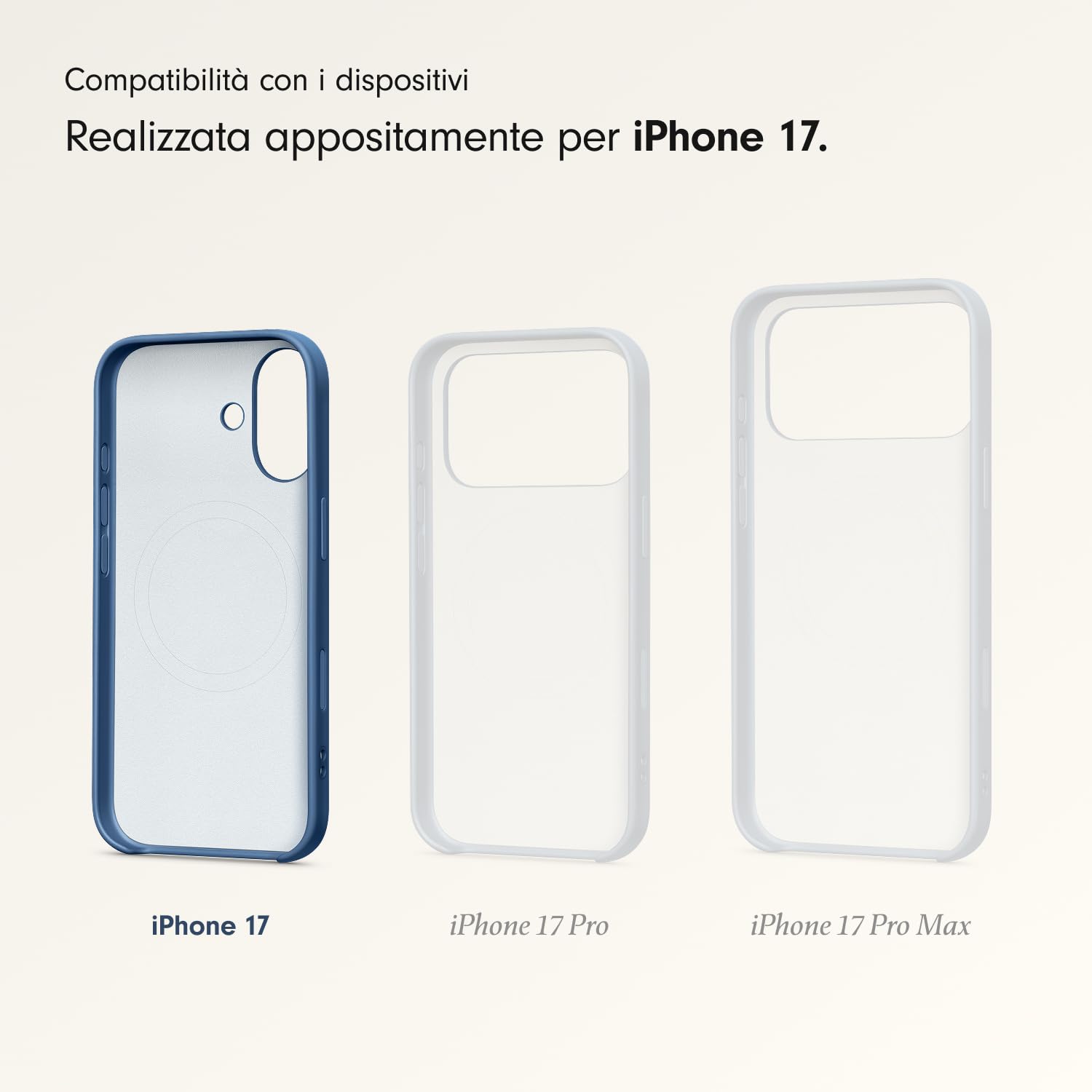 Beats Custodia Cavalletto per iPhone 17 con MagSafe e Controllo fotocamera, cordino che funge da supporto integrato, finitura opaca, fodera in microfibra – Blu roccia madre