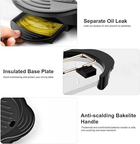 Miniatura 5 de Olla caliente de 27  con parrilla, parrilla eléctrica de barbacoa de 2200 W antiadherente para 2-12 personas, control de temperatura dual