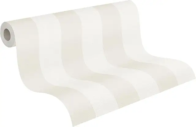 Beige Striped Non-Woven Wallpaper - Timeless Pattern for Every Room