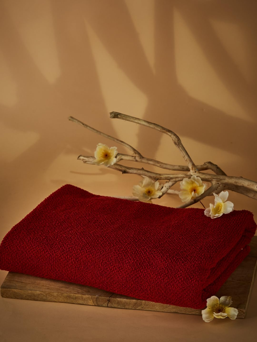 Fabindia Red Hanah Cotton Pile Face Towel-image-38