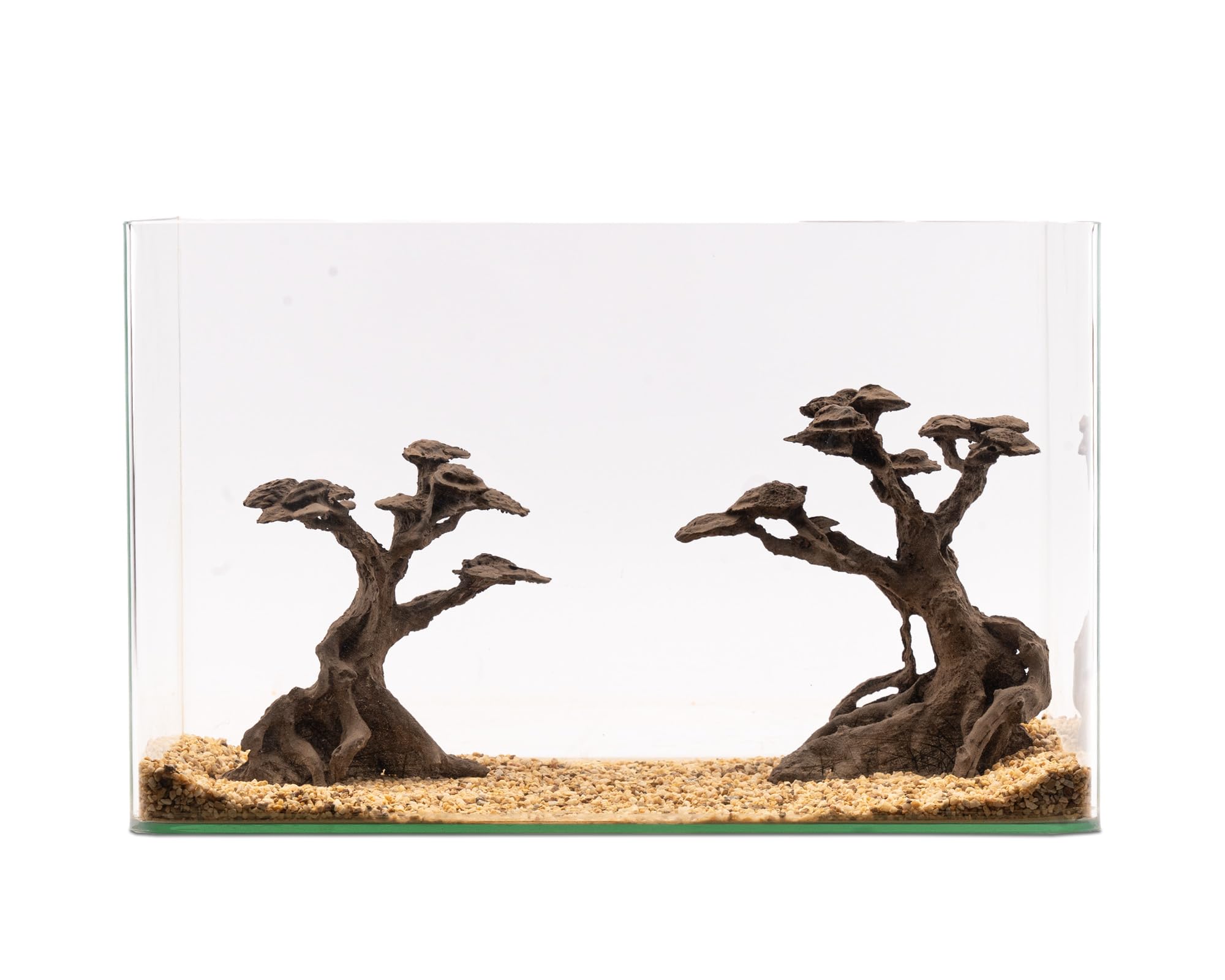 NatureHolic Stone Bonsai Kasei Twin | Aquarium Deko 2er Set | Baum aus Kunstharz | Wasserneutral & zum bepflanzen | Natürliche & detailreiche Dekoration für Aquarien | Ideal für Aquarien ab 60cm