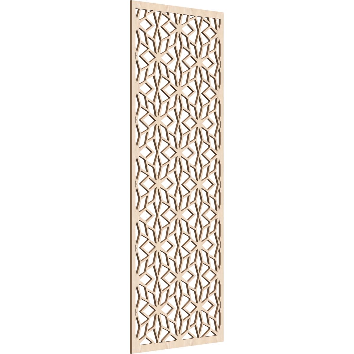 19 3/8"W x 49 3/8"H x 1/4"T Lake Decorative Fretwork Wood Wall Panels, Red Oak