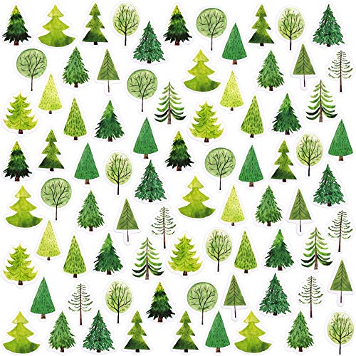 Oiiki 225pcs pine tree stickers, kawaii forest stickers tree stic…