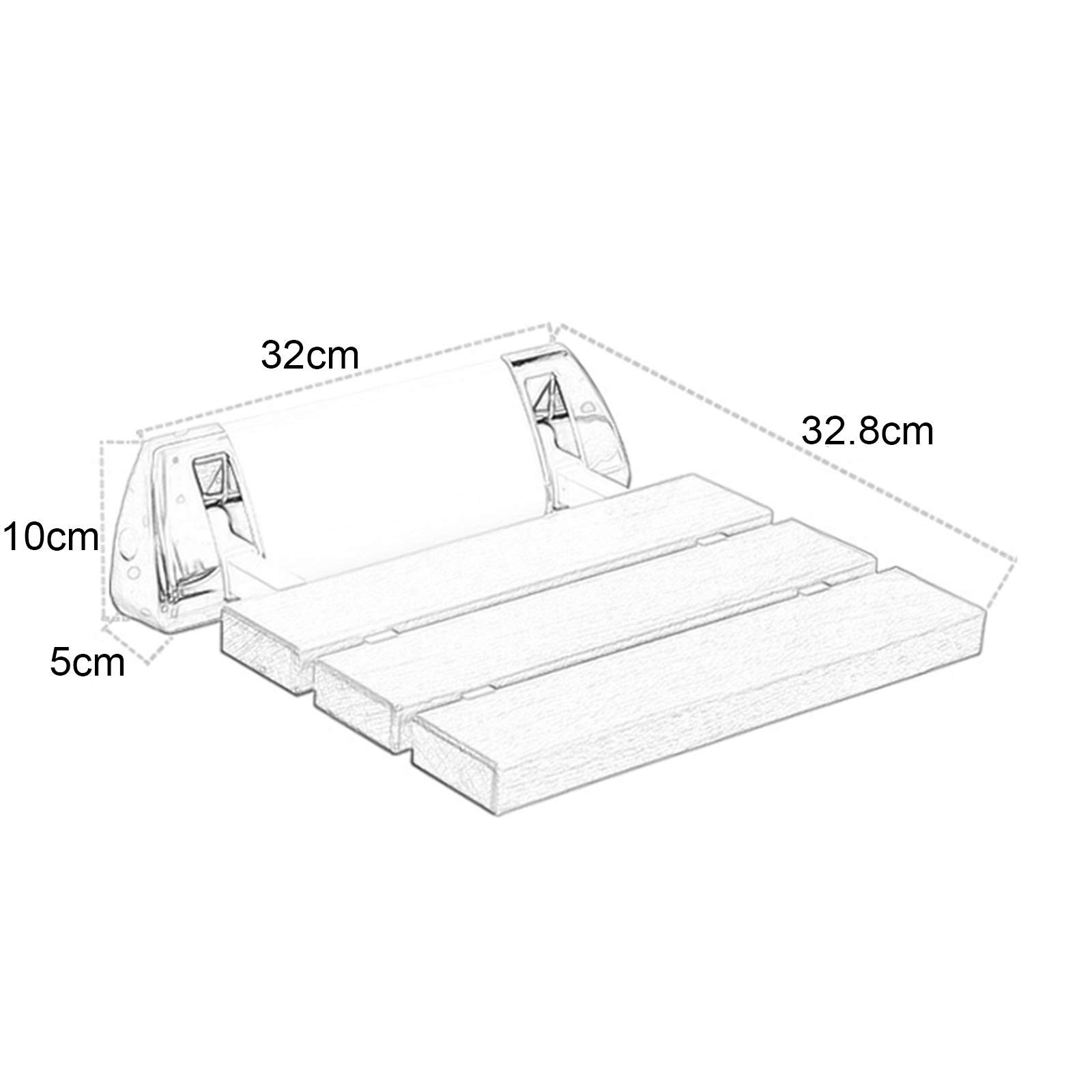 Asiento Plegable para Ducha, Asiento de Ducha Montaje en Pared, Taburetes de Ducha de Baño Antideslizantes para Ancianos Discapacitados, Máximo 130 Kg
