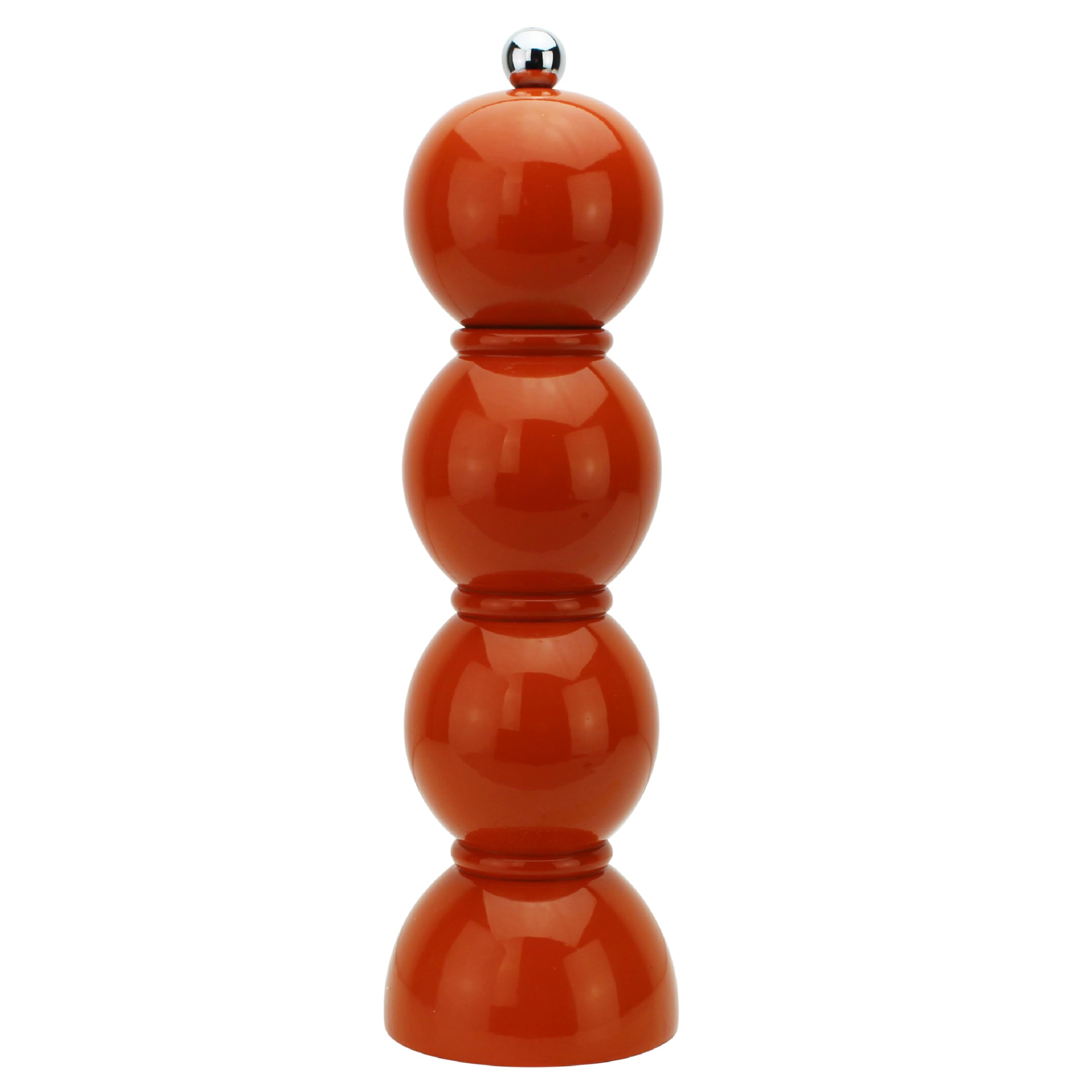 Addison Ross Bobbin Salt or Pepper Mill – Easy Twist Ceramic Grinder – Sustainable Rubber Wood – Modern Design – Ideal Wedding Gifts or Housewarming Gift – Kitchen Accessories – Orange – 24cm — image 1