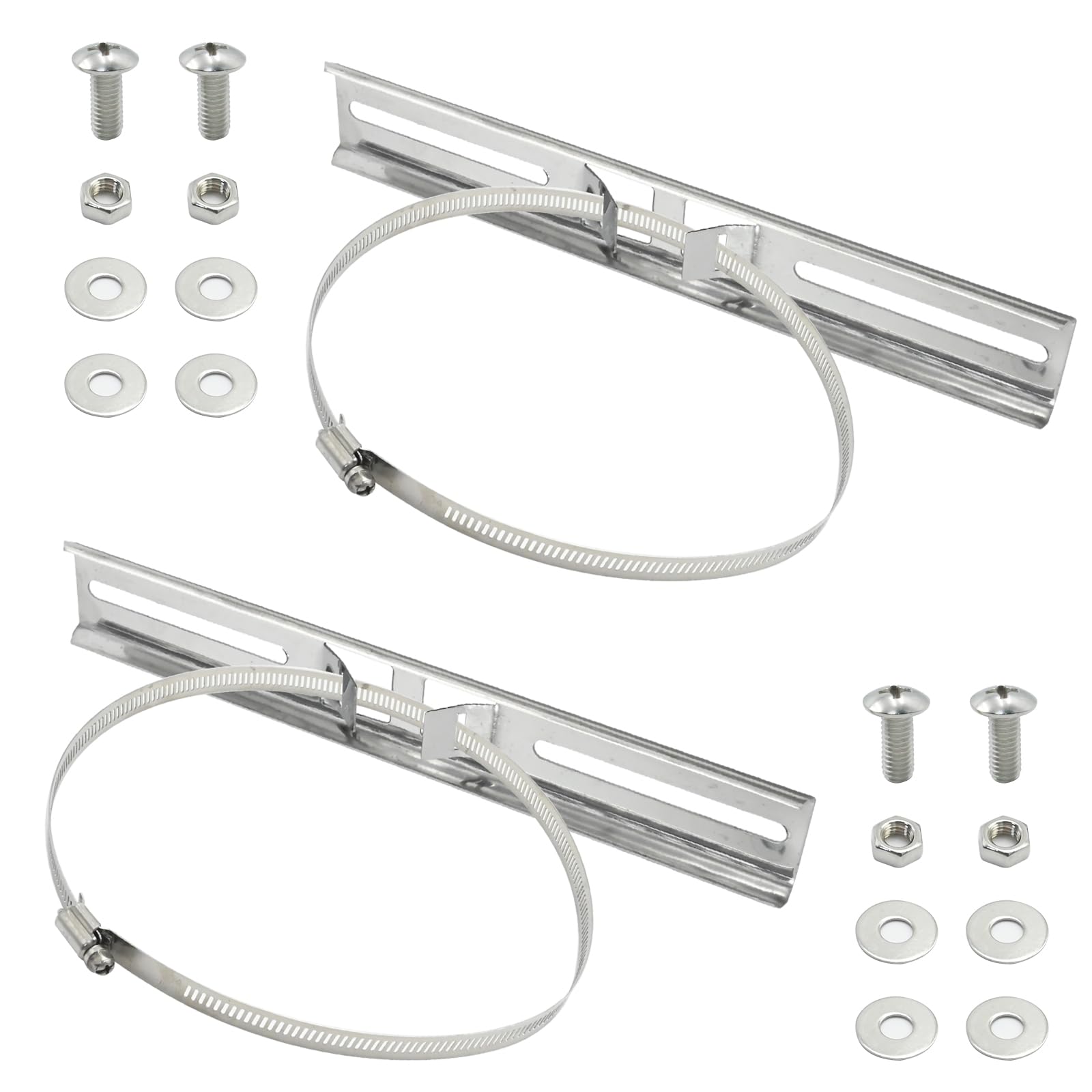 LIDSCURA 2Pcs Pole Mounting Kits (11.4"x1.9" Bracket 300x48mm), 304 Stainless Steel Brackets with Cable Clamps for Circuit Breaker Box Outdoor