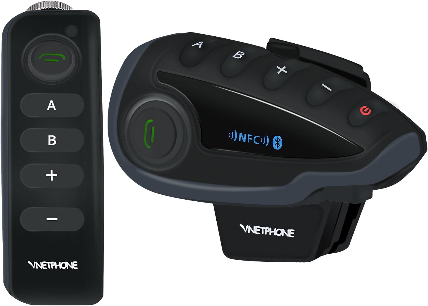 VNETPHONE V8 Bluetooth Motorcycle Helmet Intercom BT Interphone Headset Full Duplex GPS Sync 5 Riders 1200M with Remote Controller FM NFC Call Answer Reject