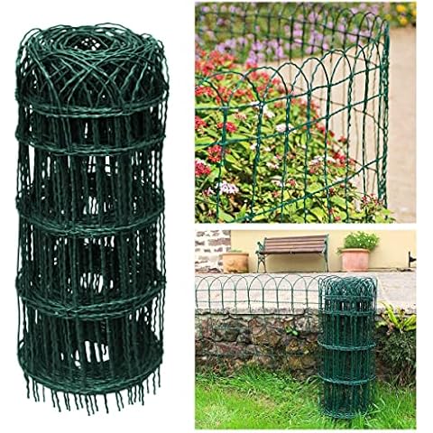 True Products 650mm x 10m Garden Border Fence Green PVC Coated Galvanised Wire Lawn Edge Fencing Cover