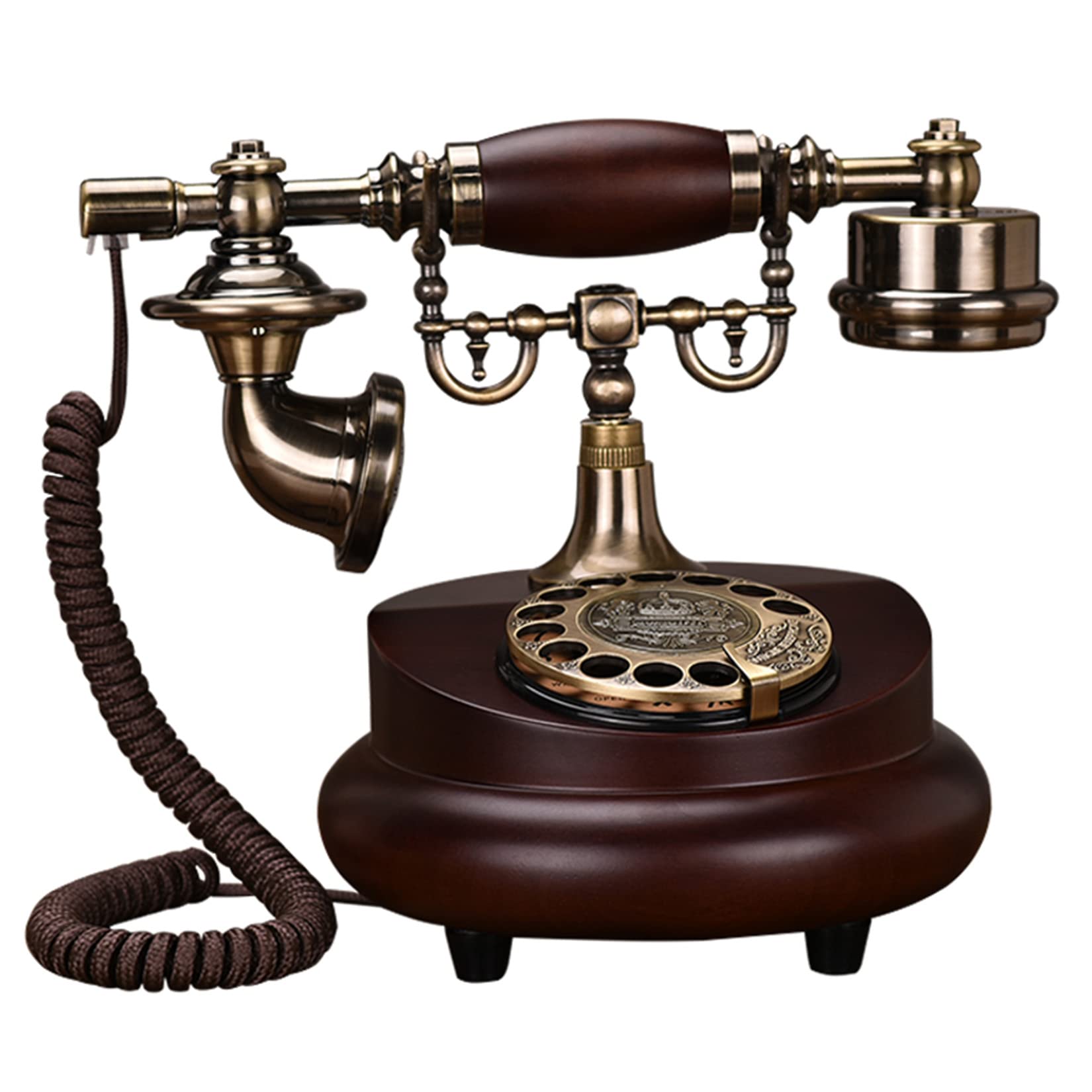 Telefono Decorativo Antico, Telefono Fisso Vecchio Stile con quadrante rotativo con suoneria Regolabile, telefoni con Filo retrò Vintage per l'arredamento di Bar e caffetterie di Home Office