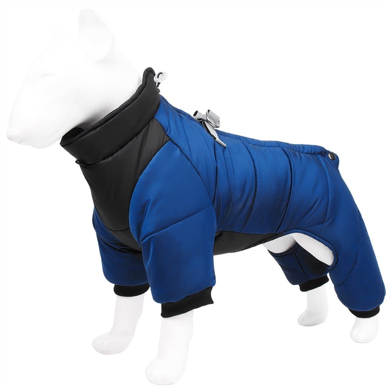 DHGTEP Warm Fleece Dog Coat with Legs and Harness Winter Thick Dog Jacket Waterproof Pet Clothing for Small Medium Large Dogs (Color : Blue, Size : S)
