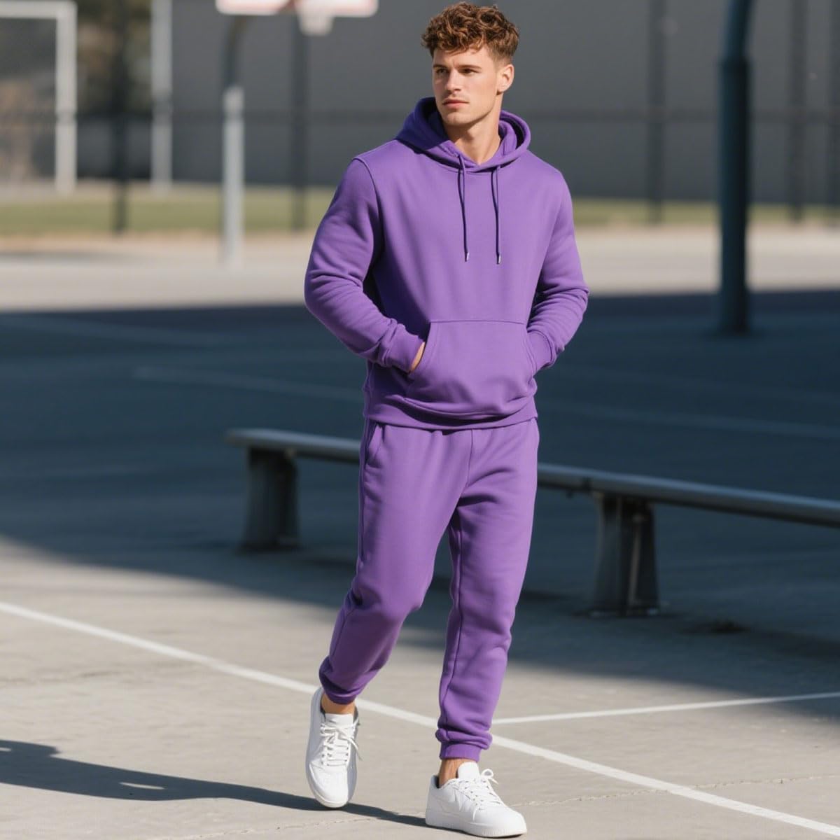 Men's Tacksuit 2 Piece Active Set Fleece Pullover Sweatshirt and Sweatpants Jogging Sweatsuit Outfit - Image 2