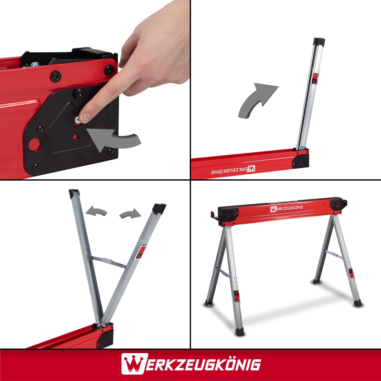 2 Stück Arbeitsbock Sägebock HEAVY DUTY Gerüstbock - zusammenklappbar – bis 500 kg belastbar