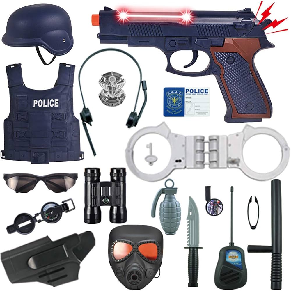 Amazon.co.jp: 警察官コスチュームキッズ、子供用電動ガンボディ