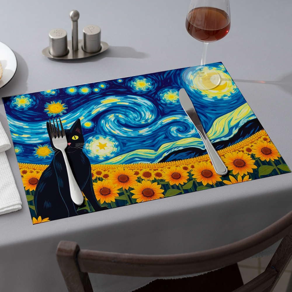 Sets de table roses chat noir de qualité supérieure design artistique