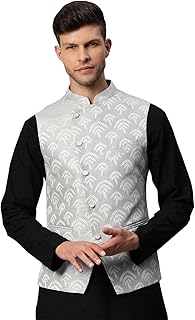 manq Men Woven Jaquard Silk Nehru Jacket-picture-35