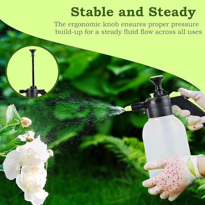 Image of SJ Organics 2L Pressure Spray Pump with Long Nozzle, Transparent Spray Bottle for Plants Adjustable Nozzle, Leak-Proof Compression Sprayer for Watering, Fertiliser & Pesticide, Garden Lawn Plant Care