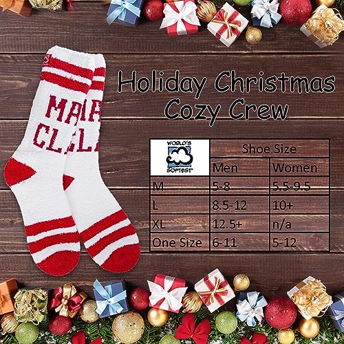 Image of World's Softest Cozy Collection Crew Socks - Smooth Multi Colors Cozy Socks - Knit Top Holiday Spirit Fashion Socks